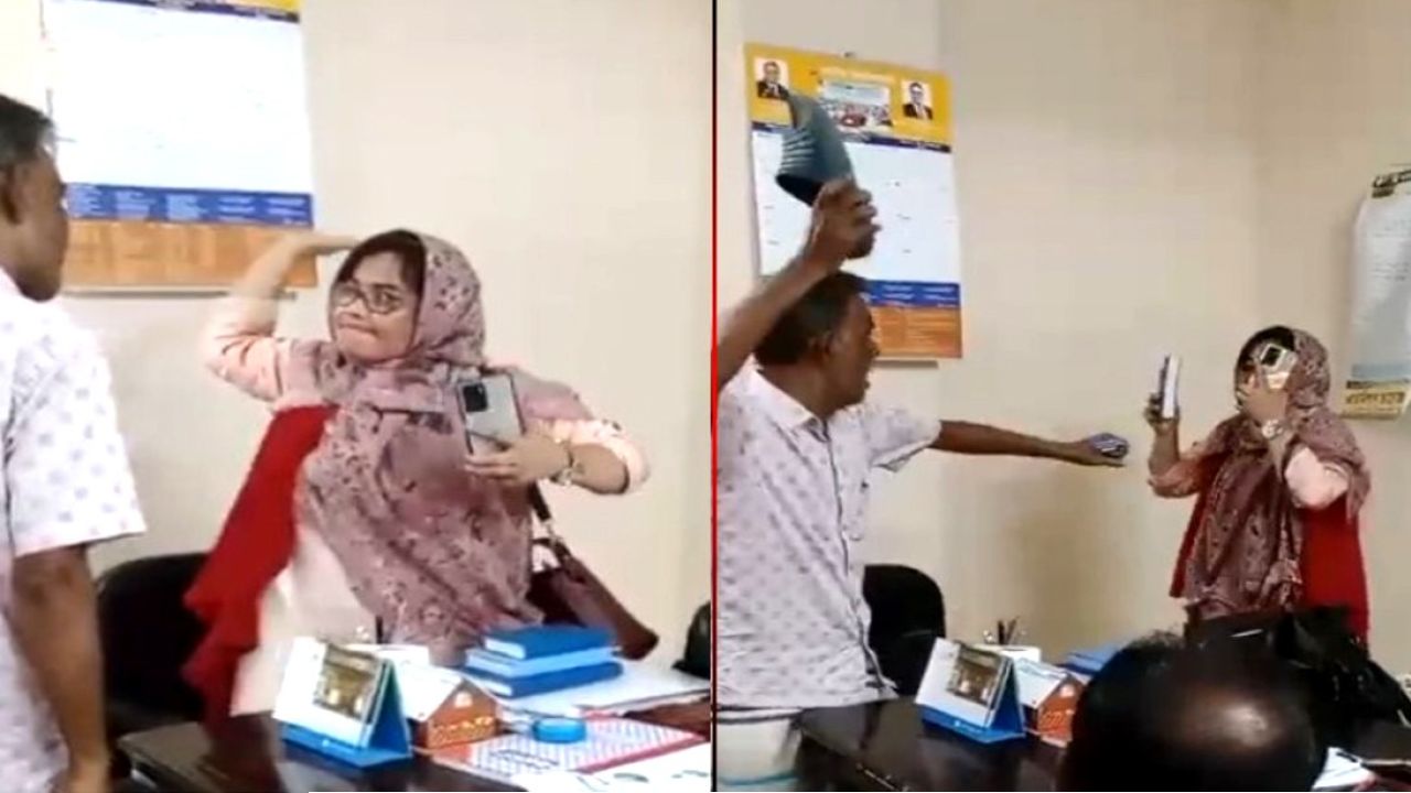 রাজশাহীতে থাপ্পড় খেয়ে কলেজ শিক্ষিকাকে জুতাপেটা করলেন বিএনপি নেতা