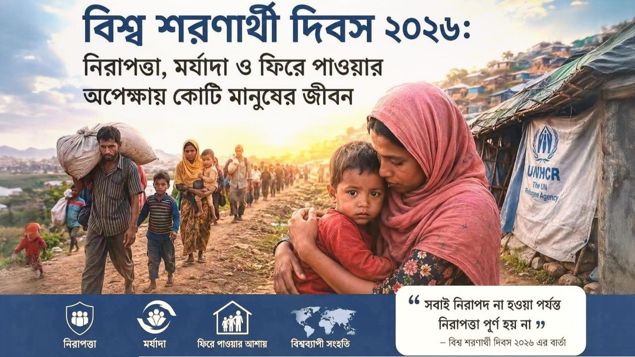 বিশ্ব শরণার্থী দিবস ২০২৬: নিরাপত্তা, মর্যাদা ও ফিরে পাওয়ার অপেক্ষায় কোটি মানুষের জীবন