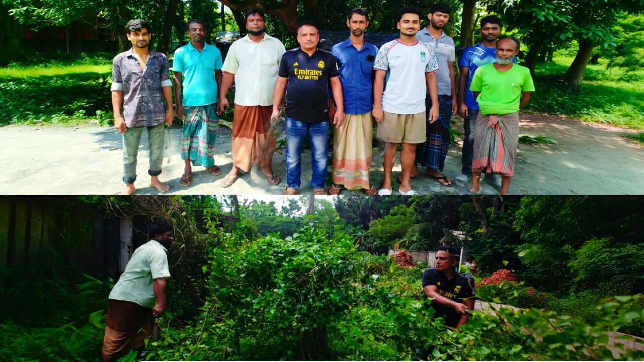 গৌরনদীতে সাবেক পৌর যুবদল নেতা শহীদ ইসলামের নেতৃত্বে পরিচ্ছন্নতা অভিযান